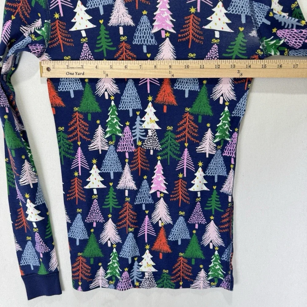 Hanna Andersson Pajama Top Unisex Youth 14/‎ 160CM Blue Holiday Christmas Cotton